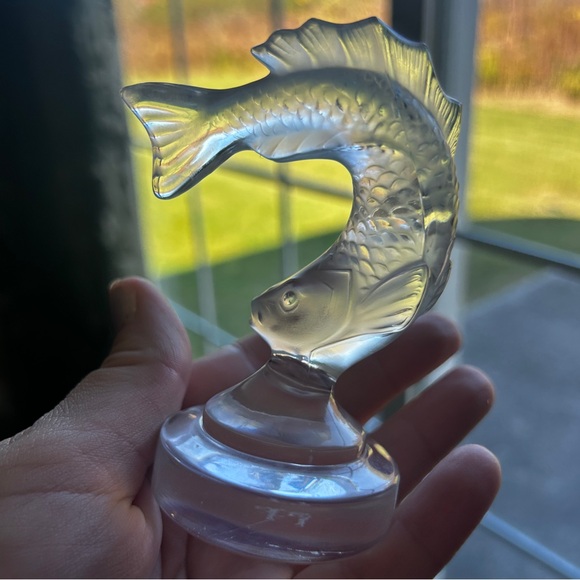 Vintage Lalique Glass Goujon - Jumping Koi Fish - Paperweight - Picture 4 of 15